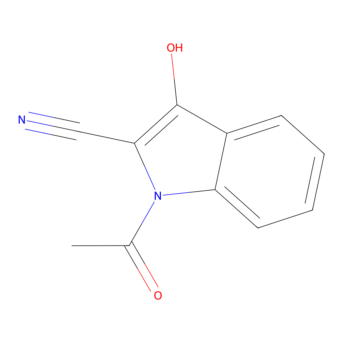 1-Acetyl-3-hydroxyindole-2-carbonitrile molecular structure, CAS 172753-25-2
