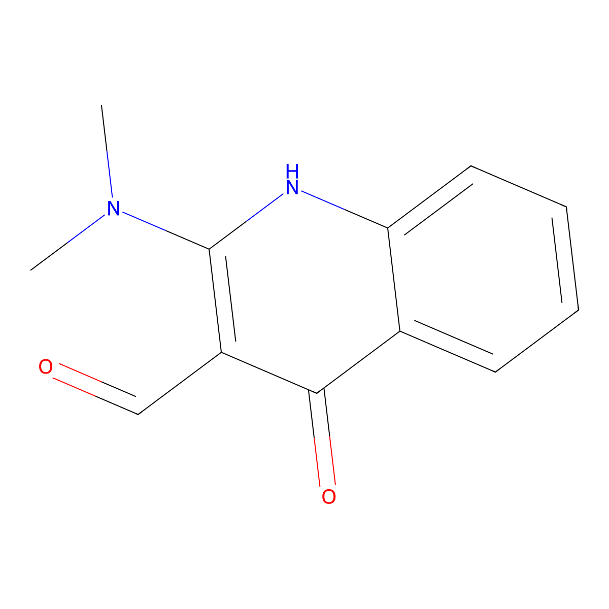2-(Dimethylamino)-4-oxo-1,4-dihydroquinoline-3-carbaldehyde molecular structure, CAS 172753-42-3