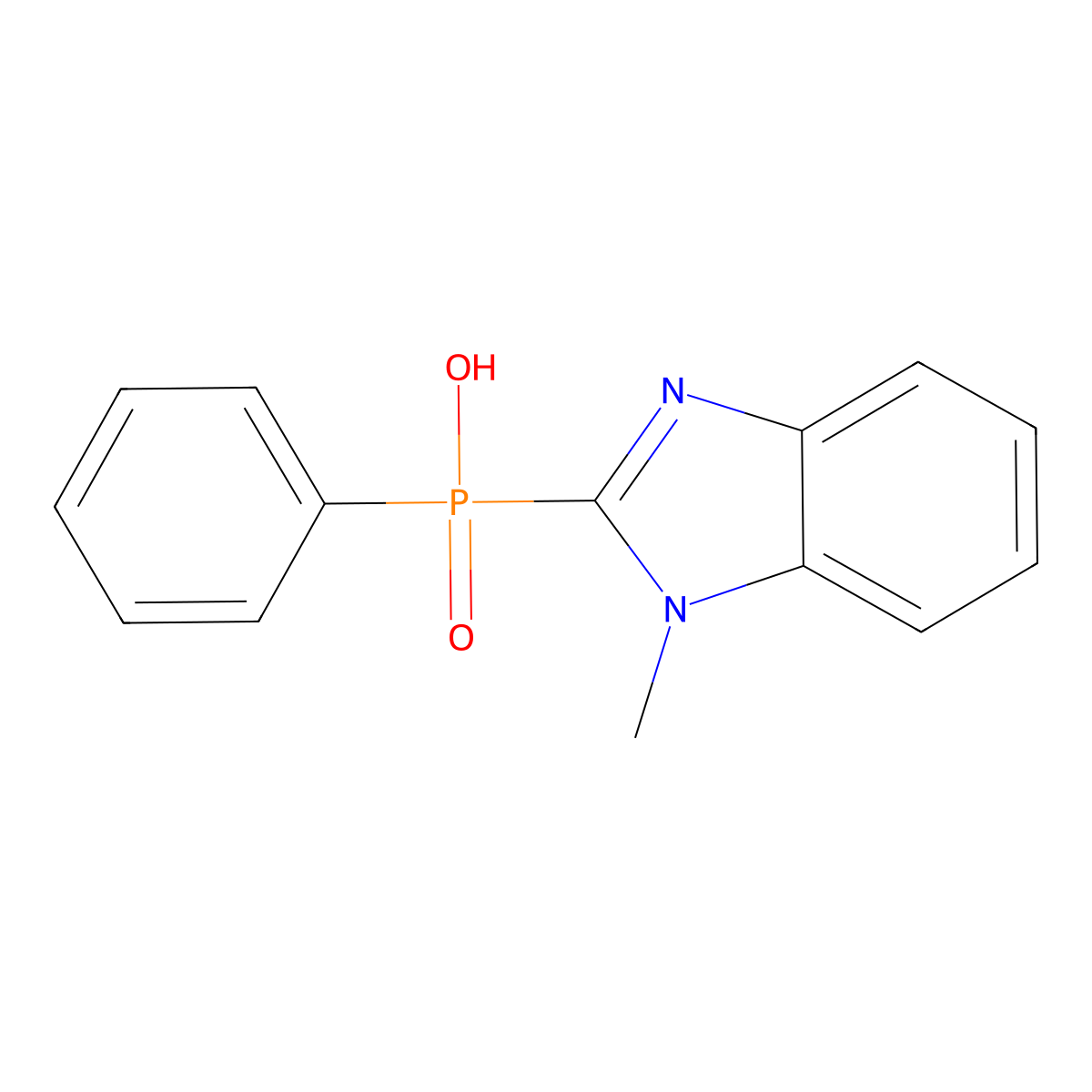 1-Methyl-1H-benzo[D]imidazol-2-YL(phenyl)phosphinic acid molecular structure, CAS 172753-91-2