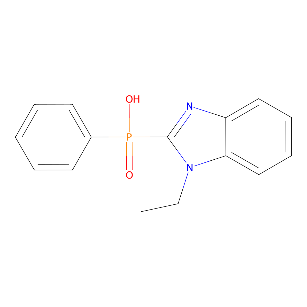 P-(1-Ethyl-1H-benzimidazol-2-yl)-P-phenylphosphinic acid molecular structure, CAS 172753-92-3