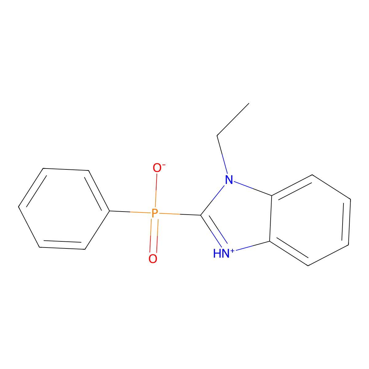 P-(1-Ethyl-1H-benzimidazol-2-yl)-P-phenylphosphinic acid molecular structure, CAS 172753-92-3