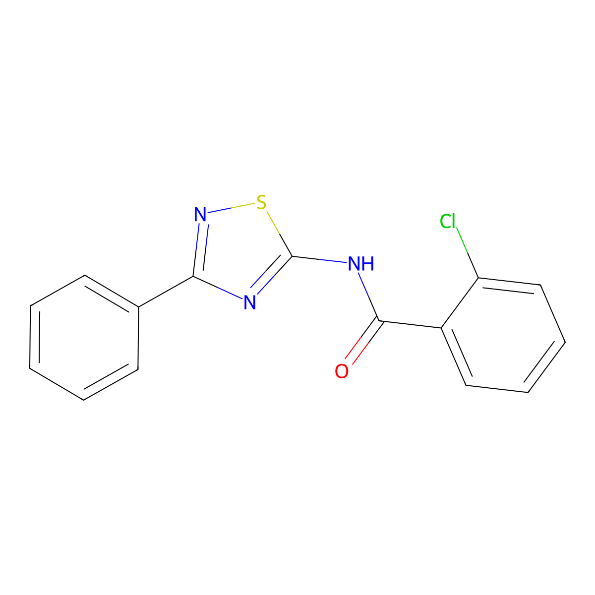 2-chloro-N-(3-phenyl-1,2,4-thiadiazol-5-yl)benzamide molecular structure, CAS 17277-03-1