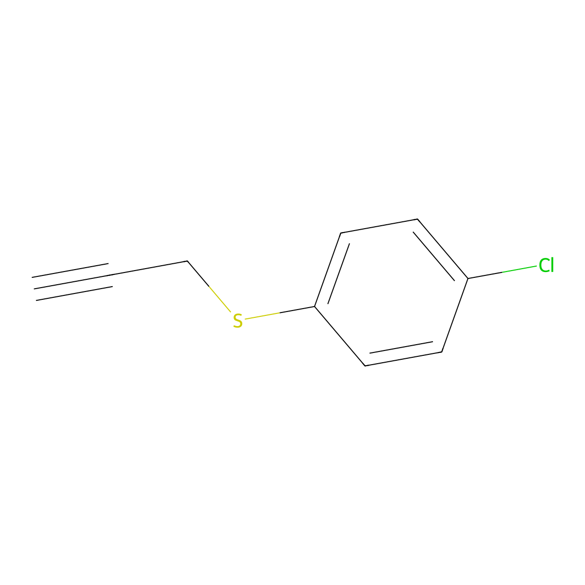 1-Chloro-4-[(prop-2-yn-1-yl)sulfanyl]benzene molecular structure, CAS 17277-23-5