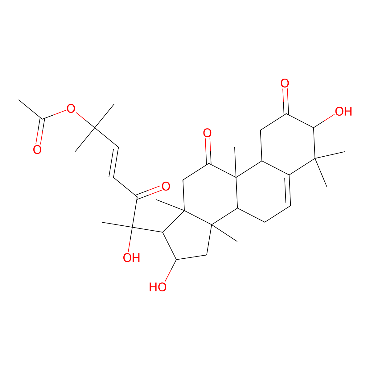 Isocucurbitacin B molecular structure, CAS 17278-28-3