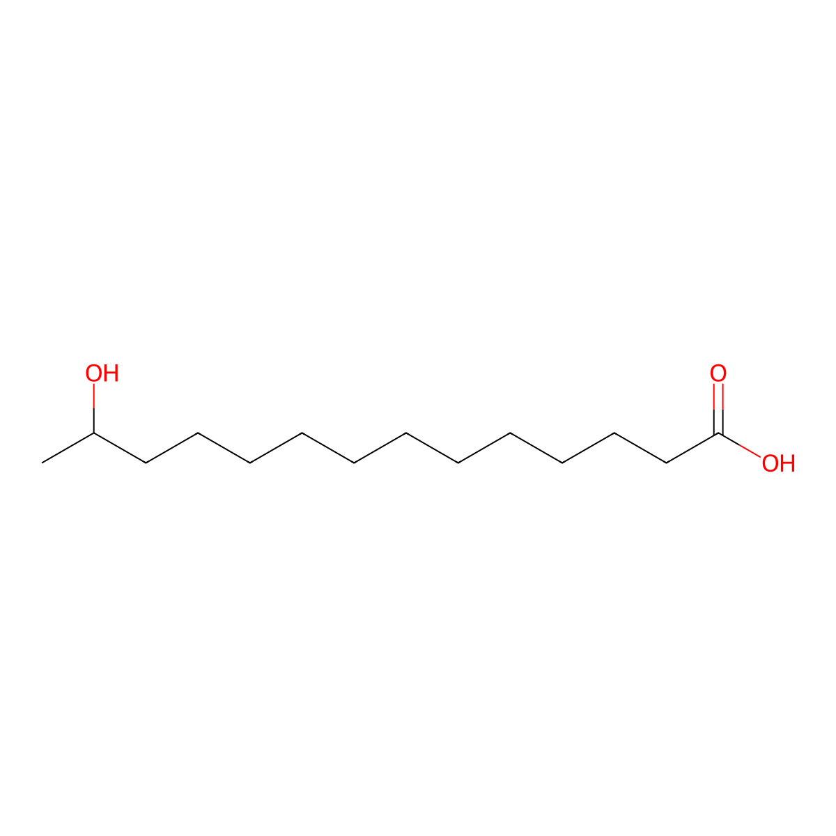 13-Hydroxytetradecanoic acid molecular structure, CAS 17278-73-8