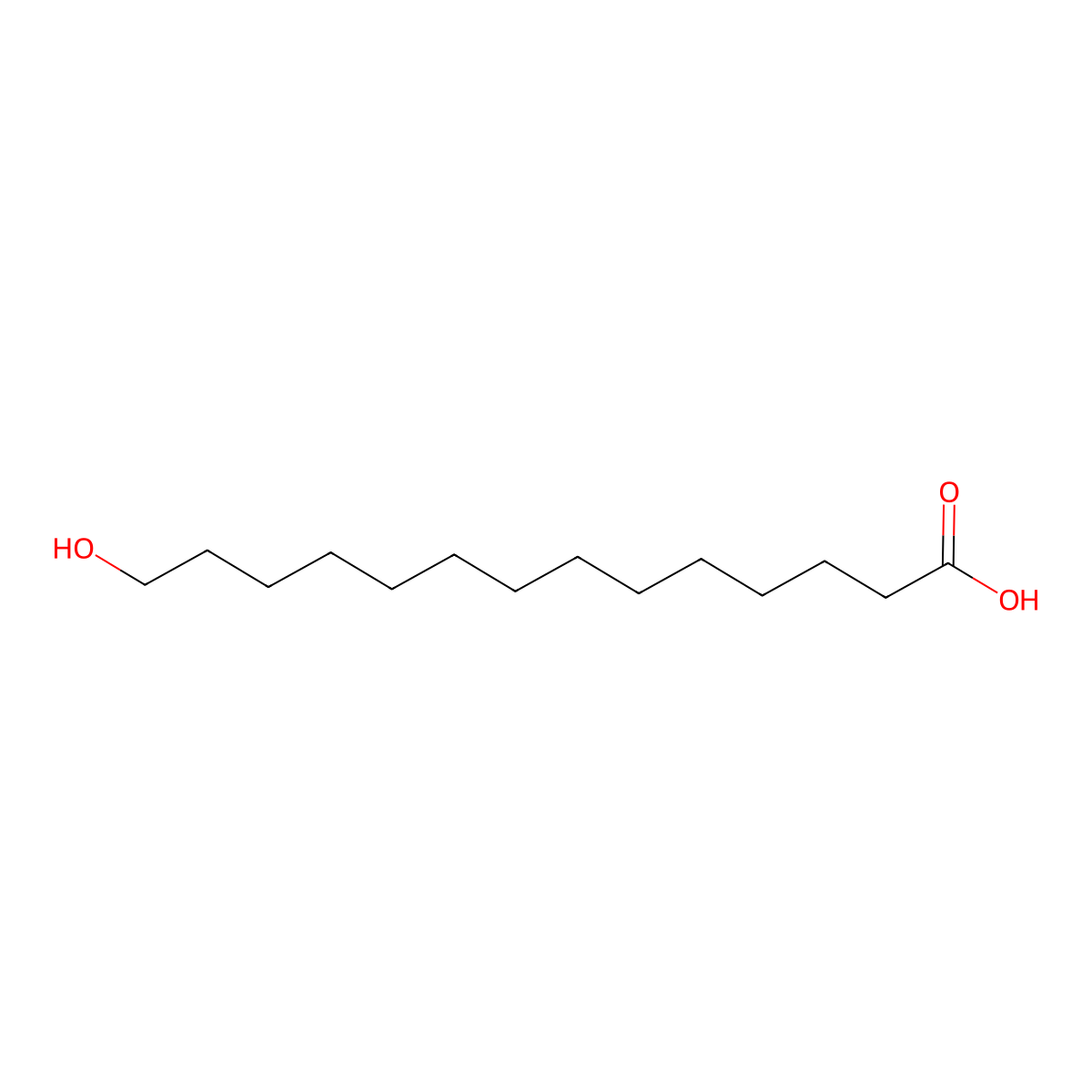 14-Hydroxytetradecanoic acid molecular structure, CAS 17278-74-9