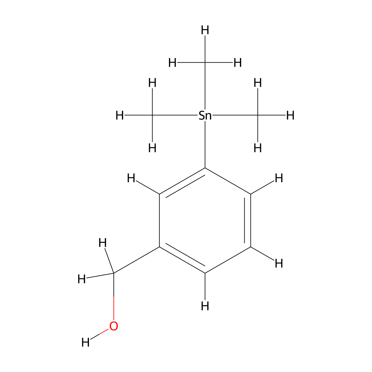 3-(Trimethylstannyl)benzenemethanol molecular structure, CAS 172784-26-8