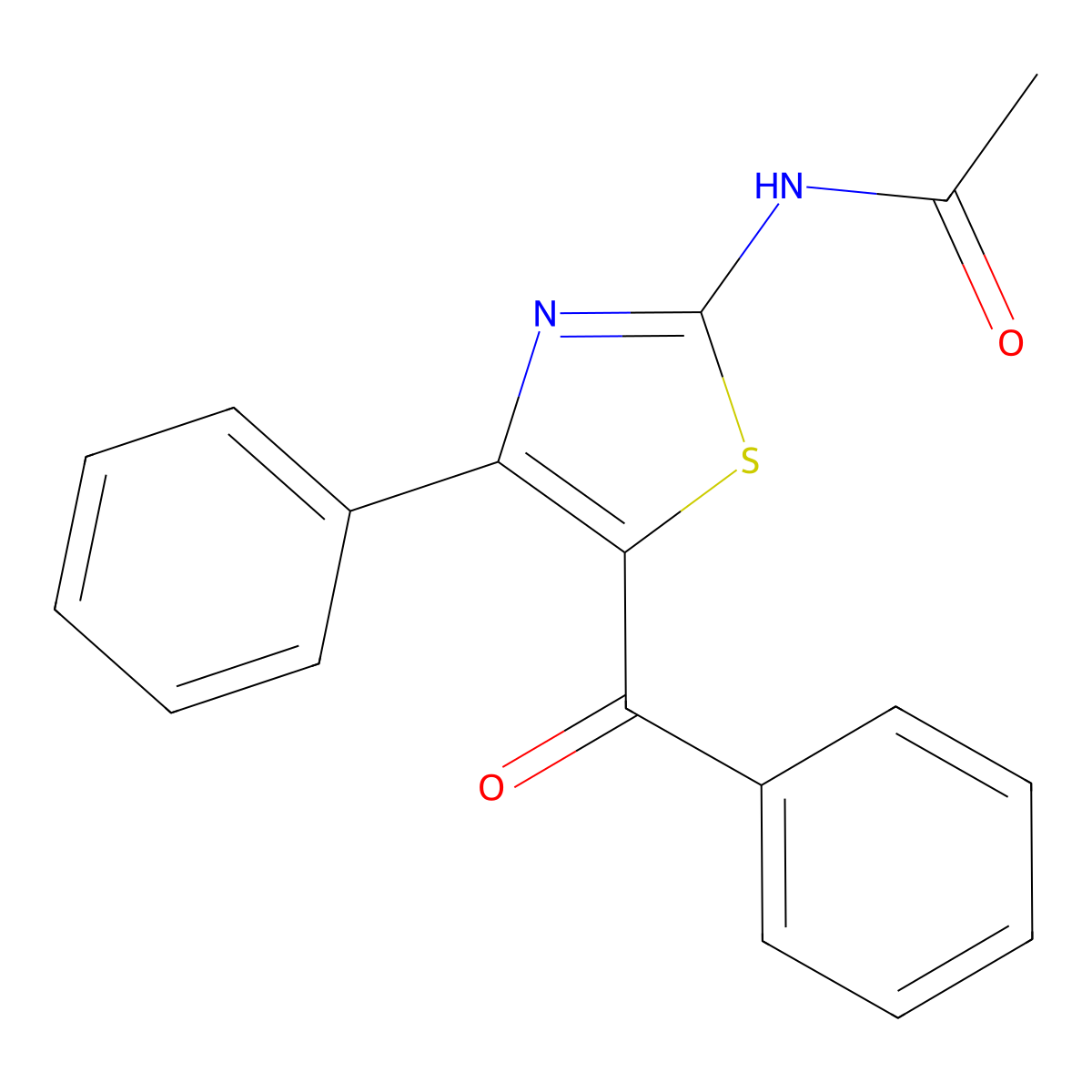 N-(5-benzoyl-4-phenyl-1,3-thiazol-2-yl)acetamide molecular structure, CAS 17279-59-3
