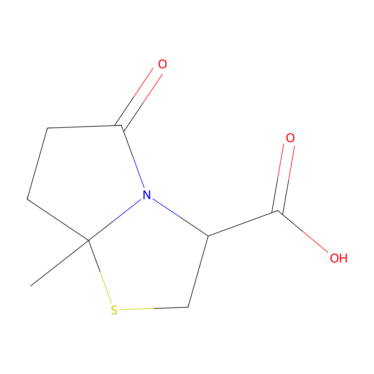 7a-Methyl-5-oxohexahydropyrrolo[2,1-b][1,3]thiazole-3-carboxylic acid molecular structure, CAS 17279-63-9