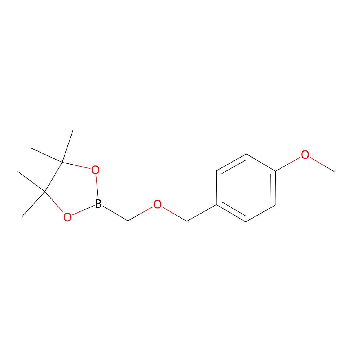 2-(((4-Methoxybenzyl)oxy)methyl)-4,4,5,5-tetramethyl-1,3,2-dioxaborolane molecular structure, CAS 172791-93-4