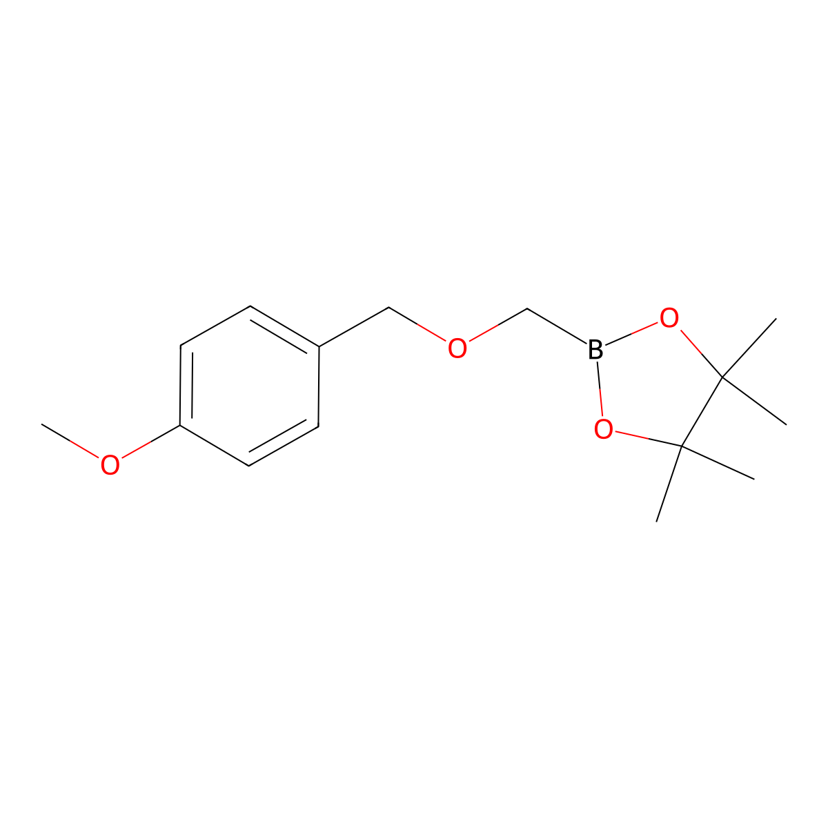2-(((4-Methoxybenzyl)oxy)methyl)-4,4,5,5-tetramethyl-1,3,2-dioxaborolane molecular structure, CAS 172791-93-4