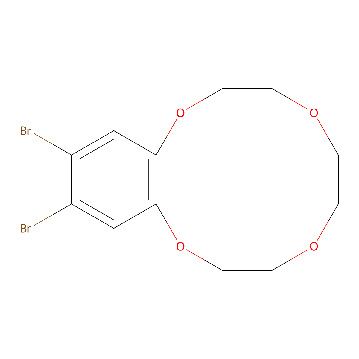 12,13-Dibromo-2,3,5,6,8,9-hexahydro-1,4,7,10-benzotetraoxacyclododecine molecular structure, CAS 172792-52-8