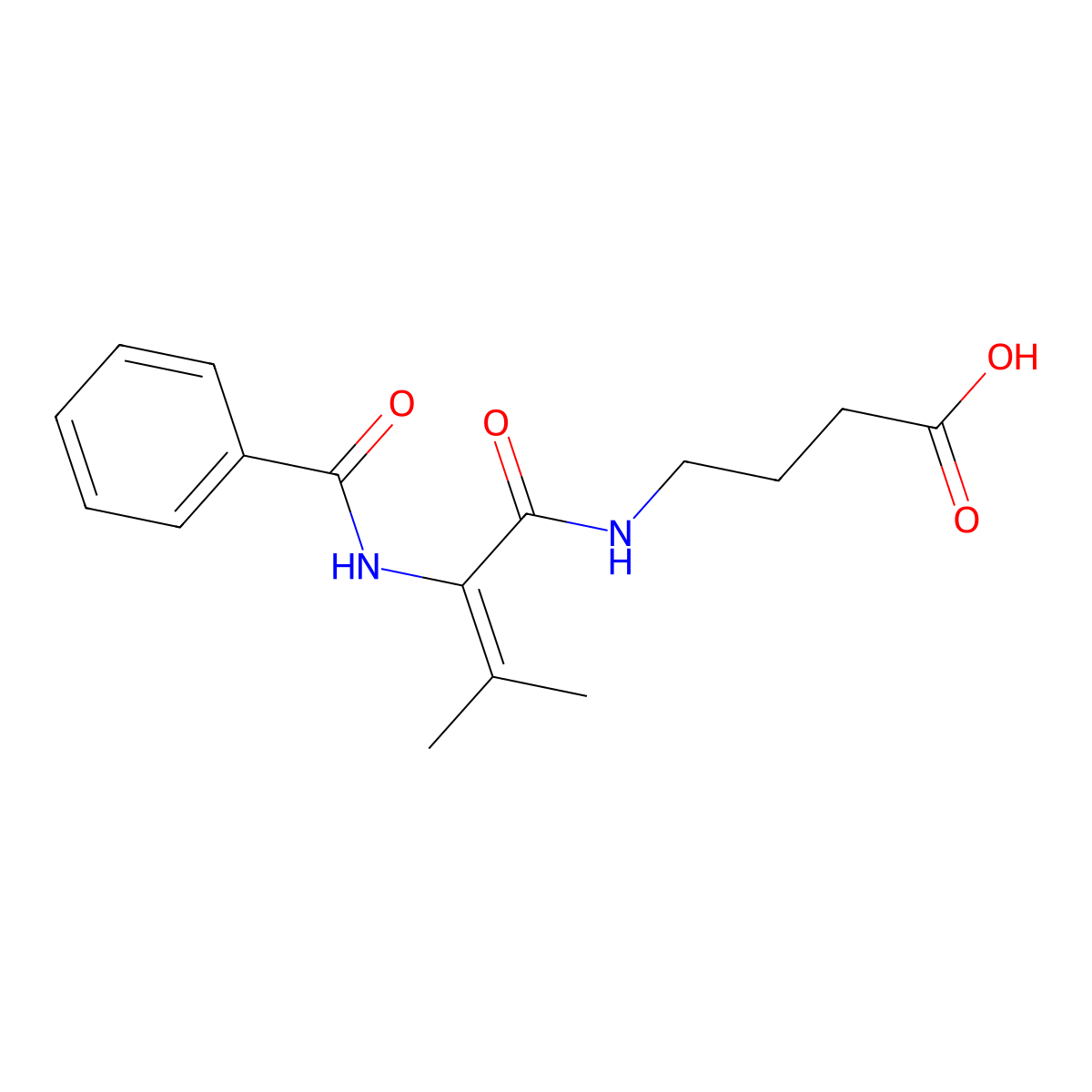 Butanoic acid, 4-((2-(benzoylamino)-3-methyl-1-oxo-2-butenyl)amino)- molecular structure, CAS 172798-60-6
