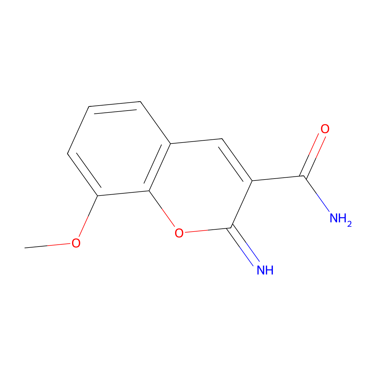 2-imino-8-methoxy-2H-chromene-3-carboxamide molecular structure, CAS 1728-87-6
