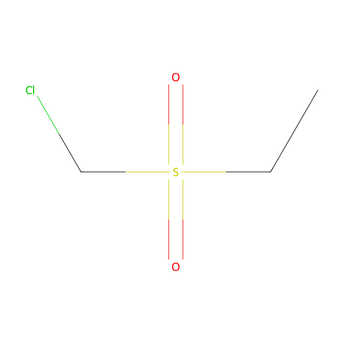 Chloromethanesulfonylethane molecular structure, CAS 1728-94-5