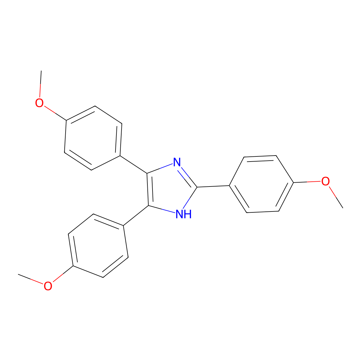 1H-imidazole, 2,4,5-tris(4-methoxyphenyl)- molecular structure, CAS 1728-96-7