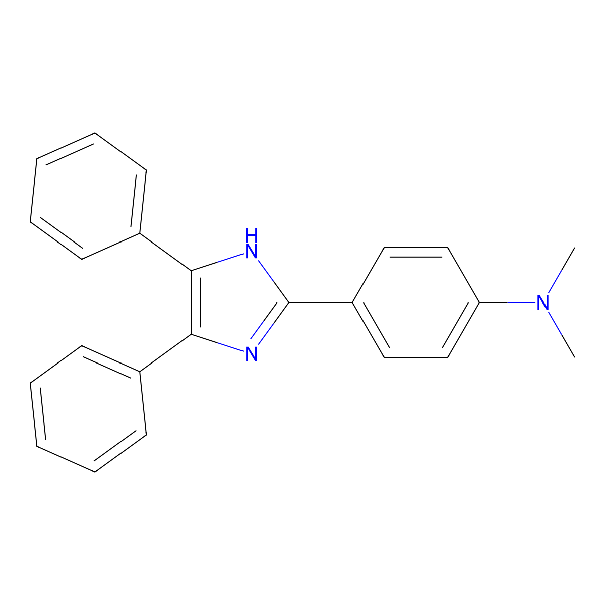 4-(4,5-Diphenyl-1H-imidazol-2-yl)-N,N-dimethylaniline molecular structure, CAS 1728-97-8