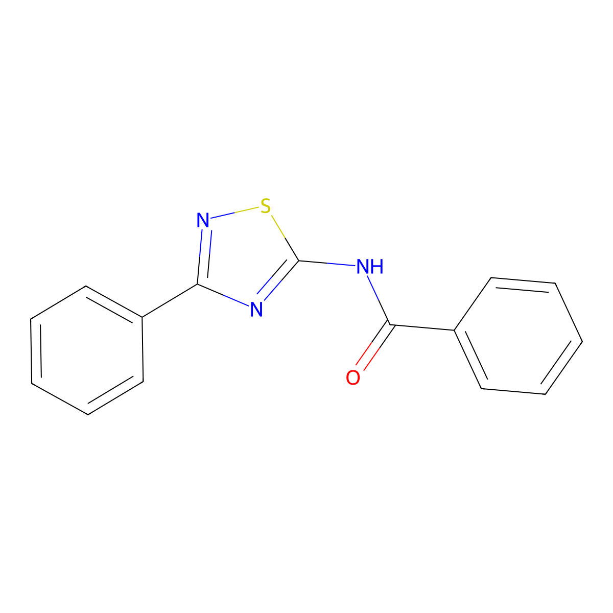 N-(3-Phenyl-(1,2,4)thiadiazol-5-yl)-benzamide molecular structure, CAS 17280-75-0