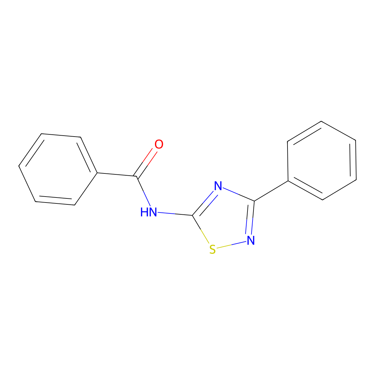N-(3-Phenyl-(1,2,4)thiadiazol-5-yl)-benzamide molecular structure, CAS 17280-75-0