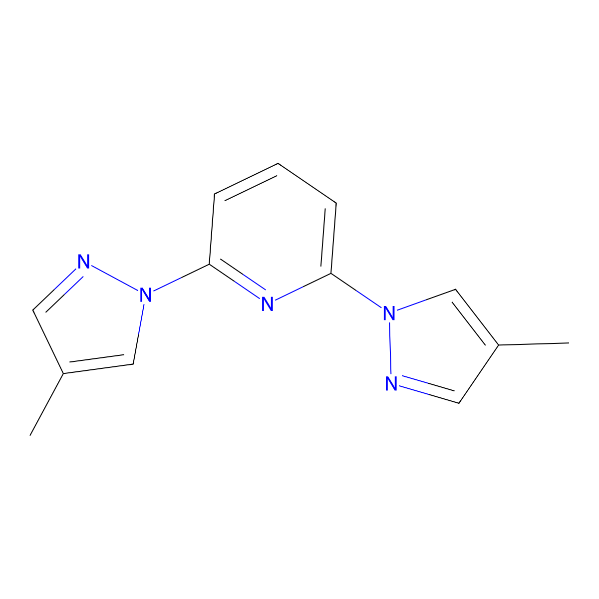 2,6-Bis(4-methyl-1H-pyrazol-1-yl)pyridine molecular structure, CAS 172800-57-6