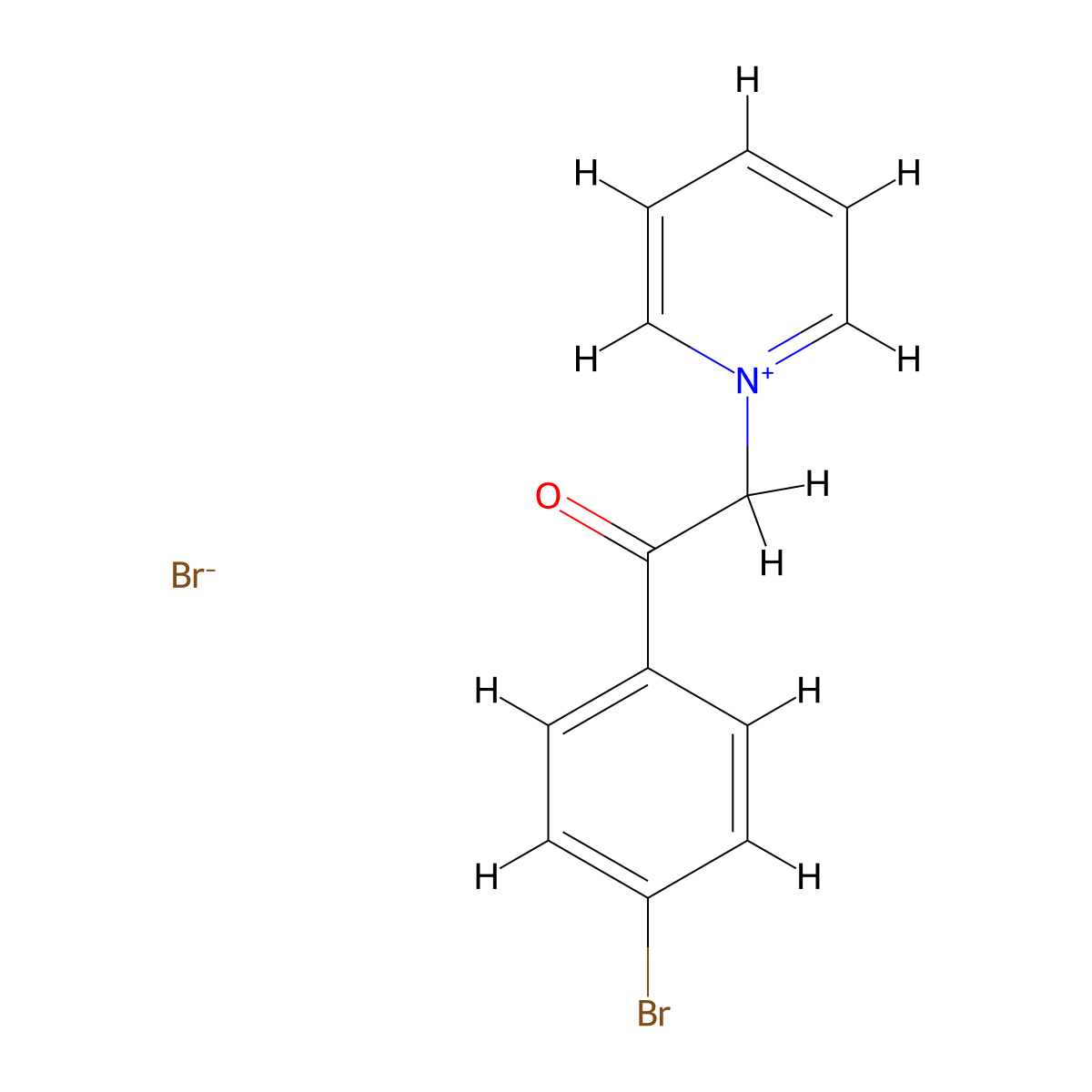 1-[2-(4-Bromophenyl)-2-oxoethyl]pyridin-1-ium bromide molecular structure, CAS 17282-37-0