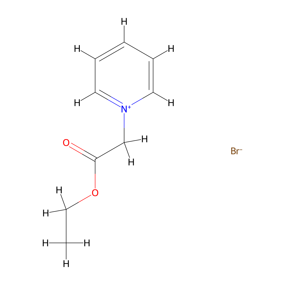 Pyridinium, 1-(2-ethoxy-2-oxoethyl)-, bromide (1:1) molecular structure, CAS 17282-40-5