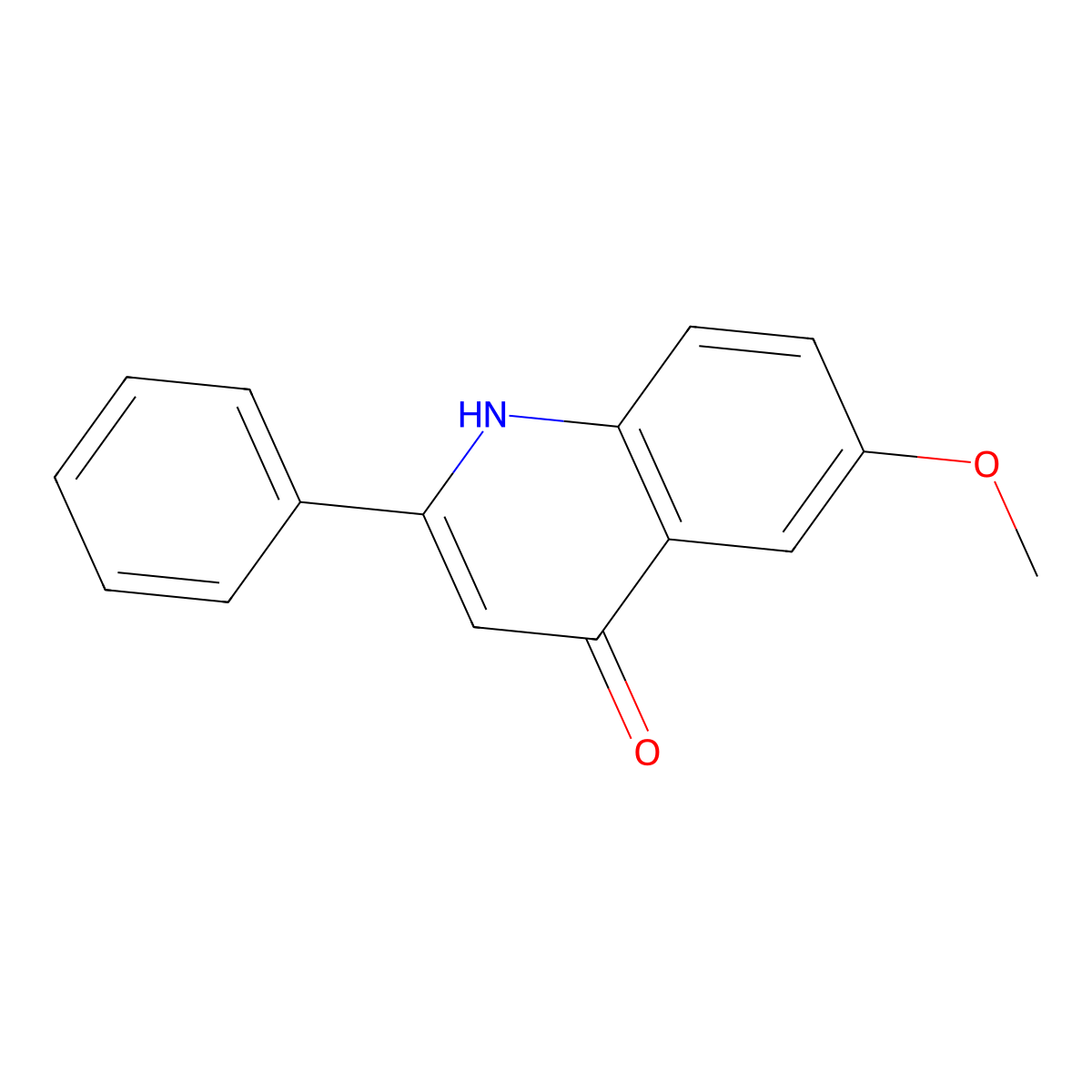 6-Methoxy-2-phenyl-4-quinolone molecular structure, CAS 17282-70-1