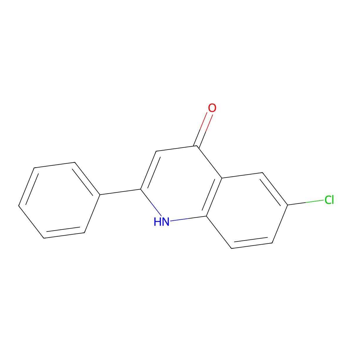 6-Chloro-2-phenyl-4-quinolone molecular structure, CAS 17282-72-3