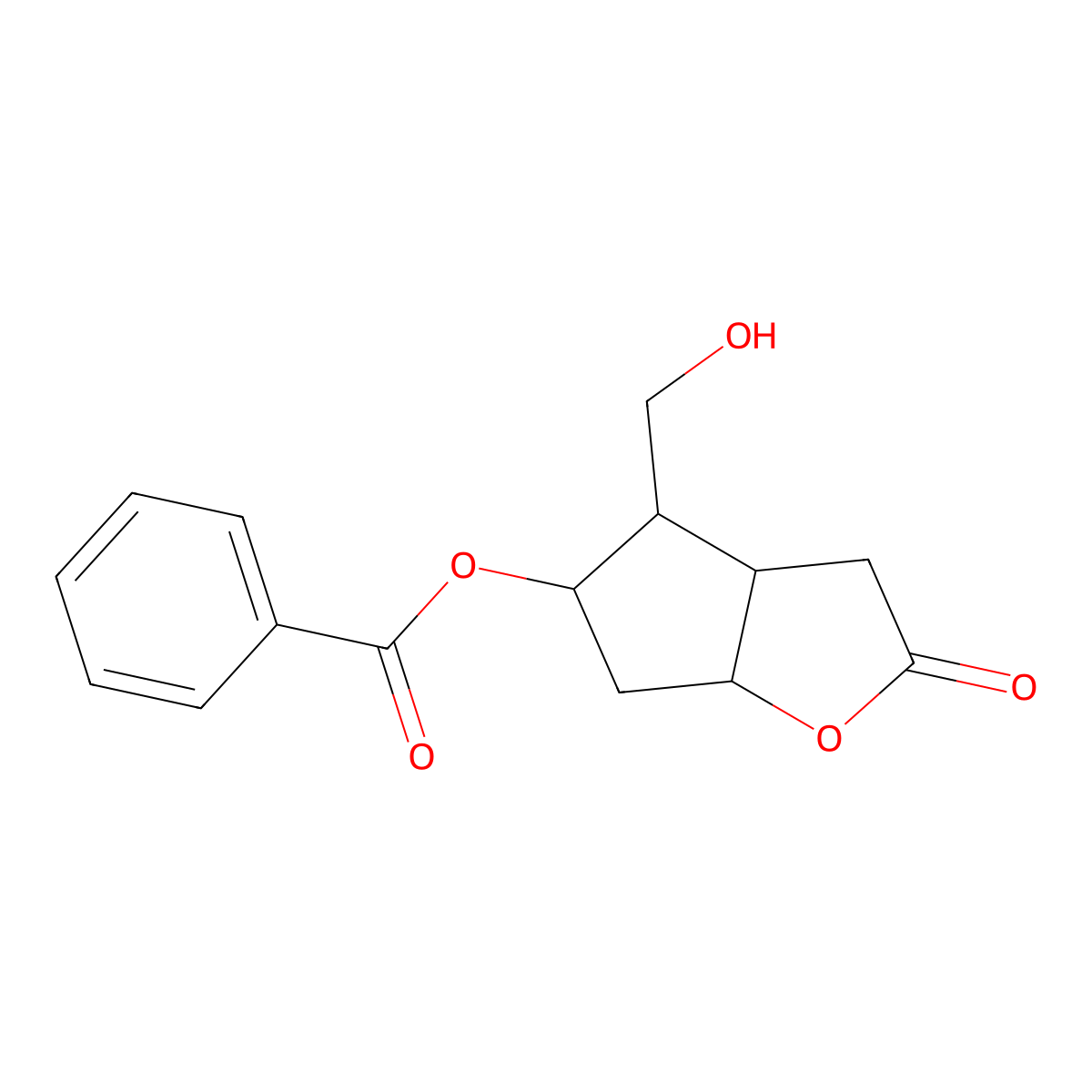 4-(hydroxymethyl)-2-oxohexahydro-2H-cyclopenta[b]furan-5-yl benzoate molecular structure, CAS 172821-93-1