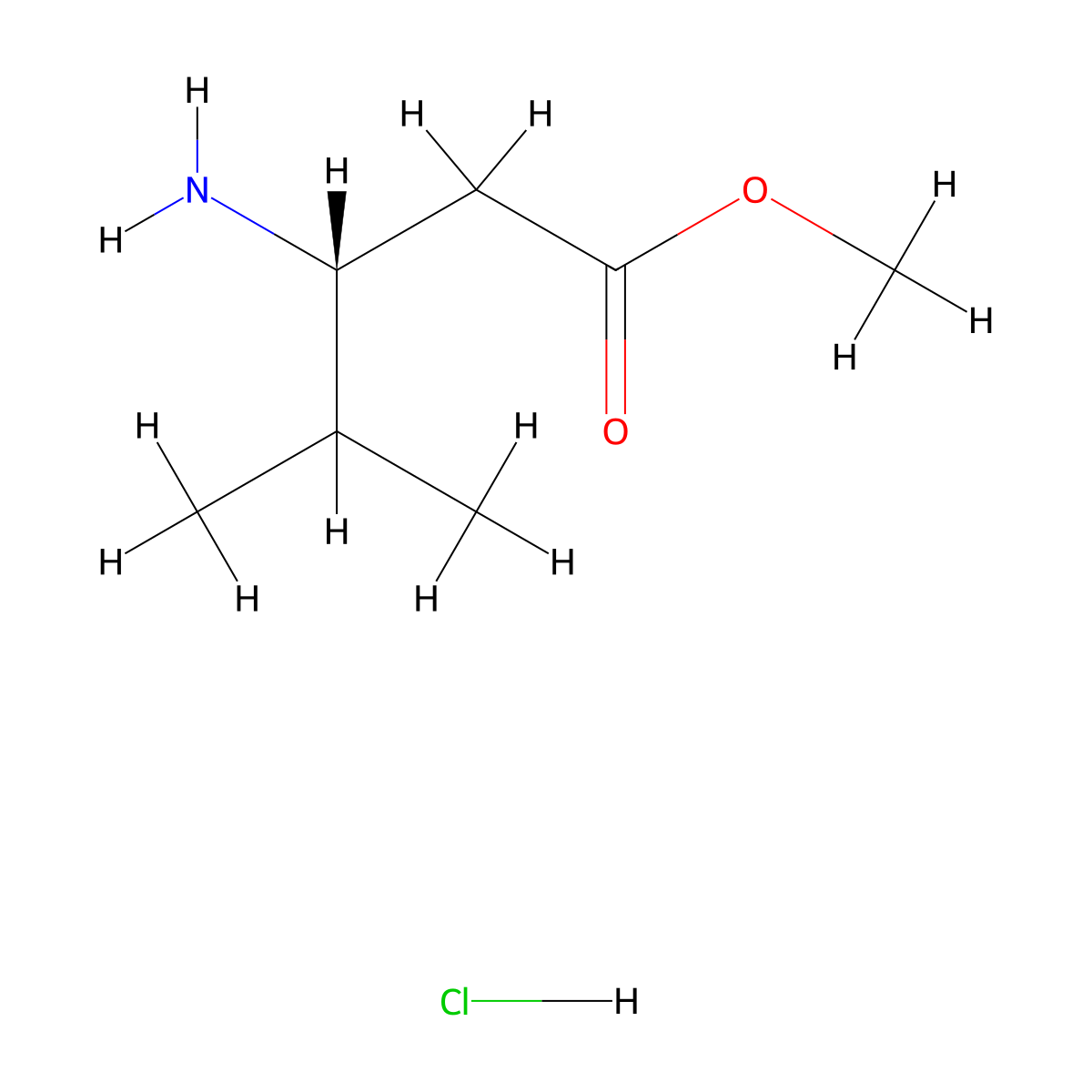 (R)-methyl 3-amino-4-methylpentanoate hydrochloride molecular structure, CAS 172823-13-1