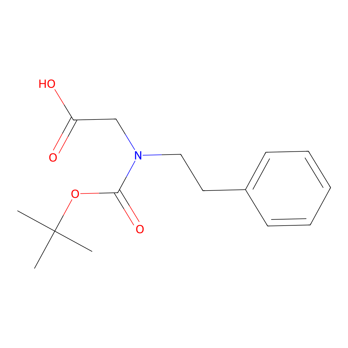 2-{[(Tert-butoxy)carbonyl](2-phenylethyl)amino}acetic acid molecular structure, CAS 172834-25-2