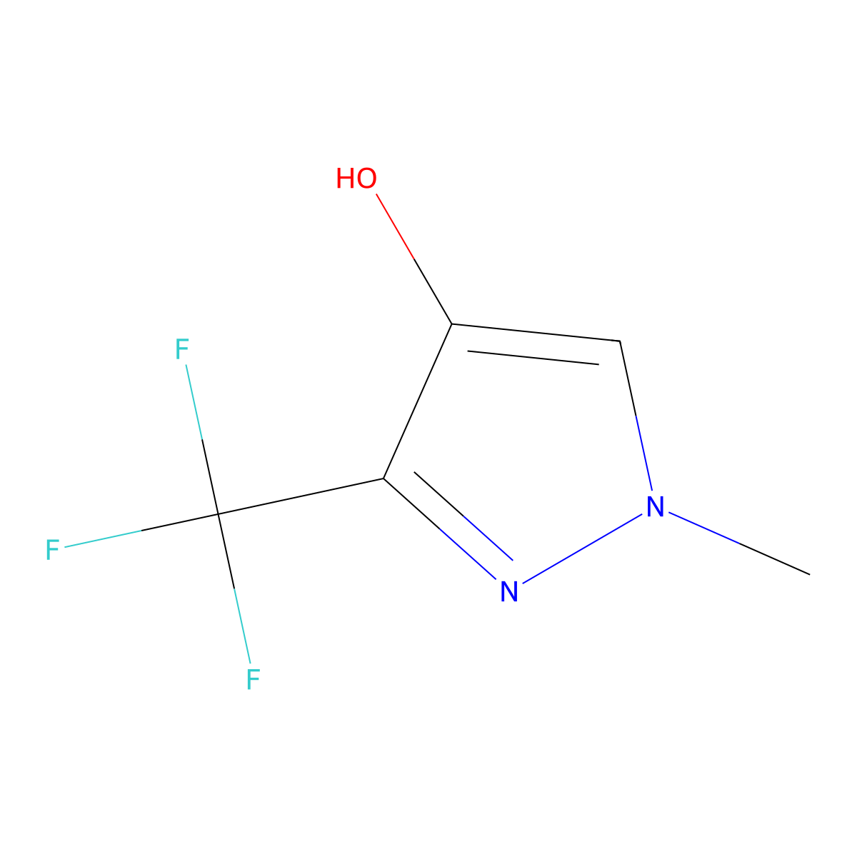 1-Methyl-3-(trifluoromethyl)-1H-pyrazol-4-ol molecular structure, CAS 172834-79-6