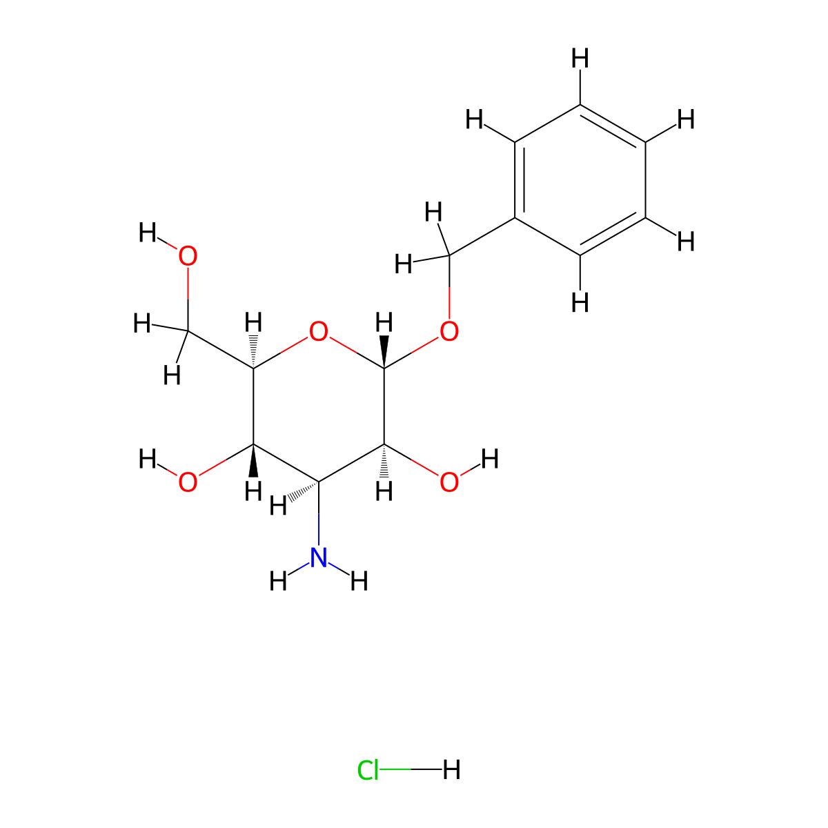 Benzyl 3-amino-3-deoxy-alpha-D-mannopyranoside hydrochloride molecular structure, CAS 172838-30-1