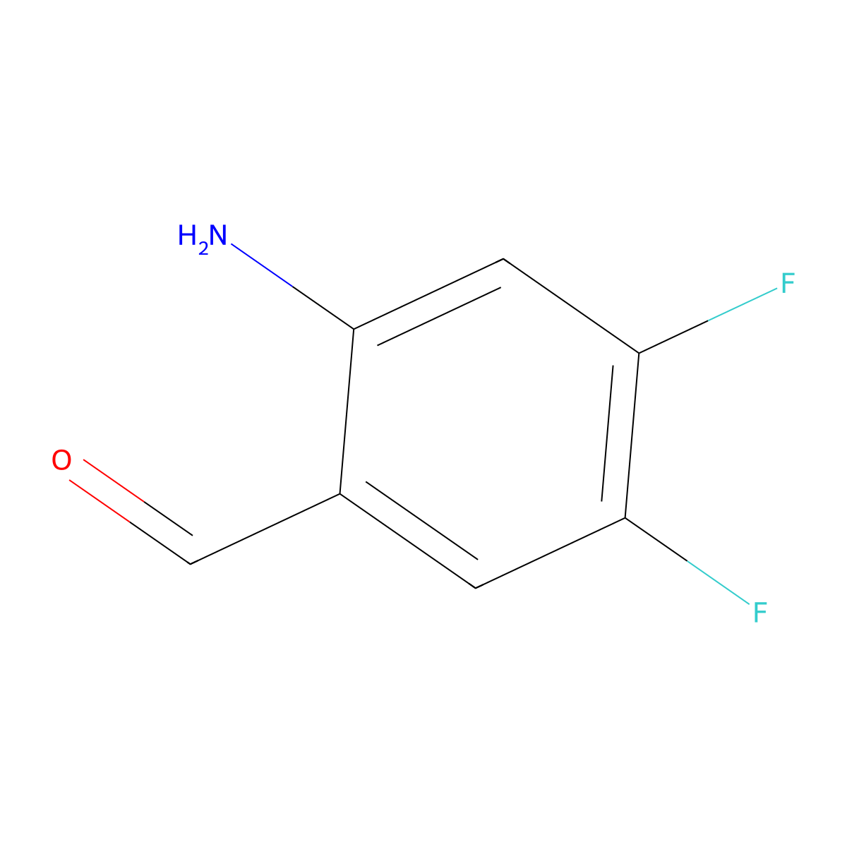 2-Amino-4,5-difluorobenzaldehyde molecular structure, CAS 172843-46-8