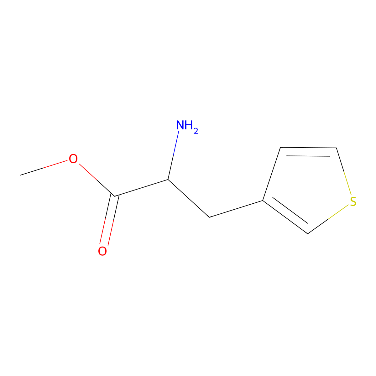 Methyl (2S)-2-amino-3-(thiophen-3-YL)propanoate molecular structure, CAS 172843-96-8