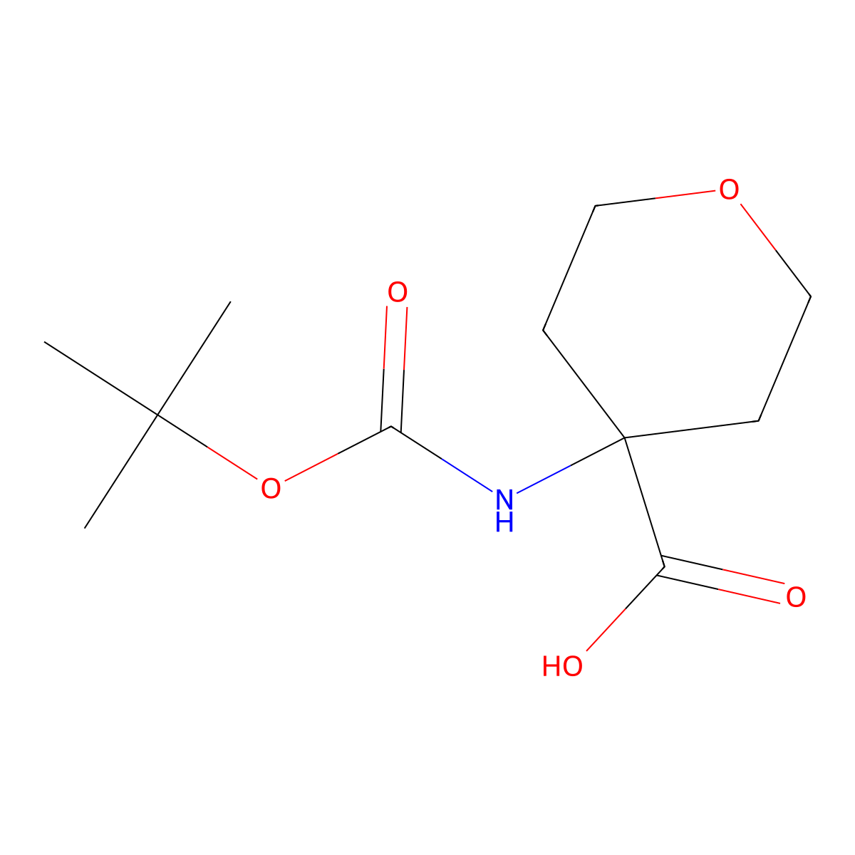 4-(Boc-amino)tetrahydropyran-4-carboxylic acid molecular structure, CAS 172843-97-9