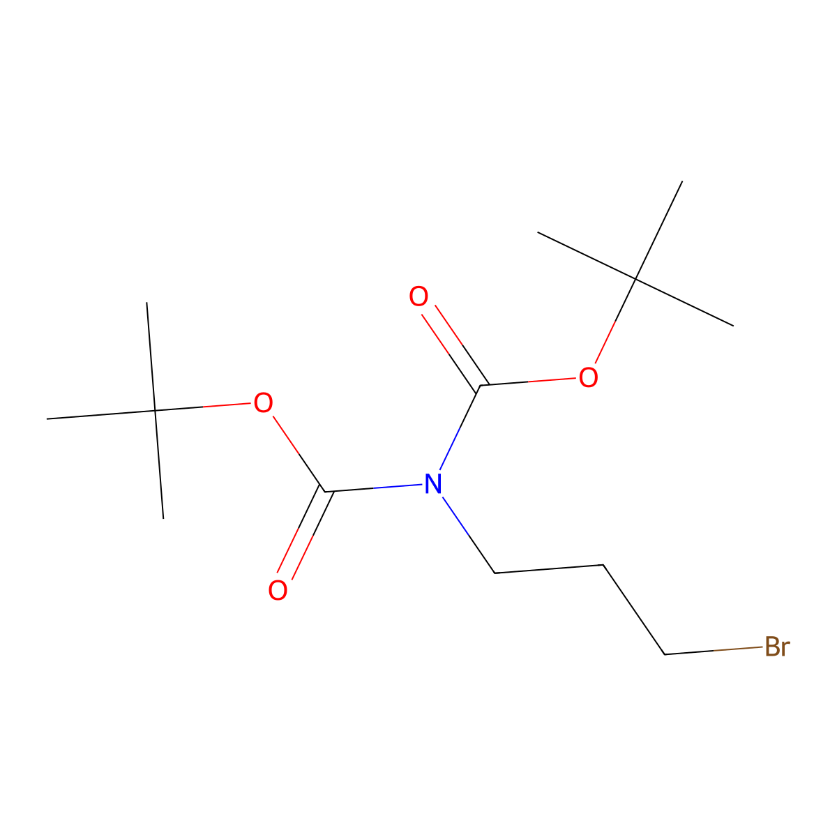 Bis(1,1-dimethylethyl)(3-bromopropyl) imidodicarbonate molecular structure, CAS 172846-33-2