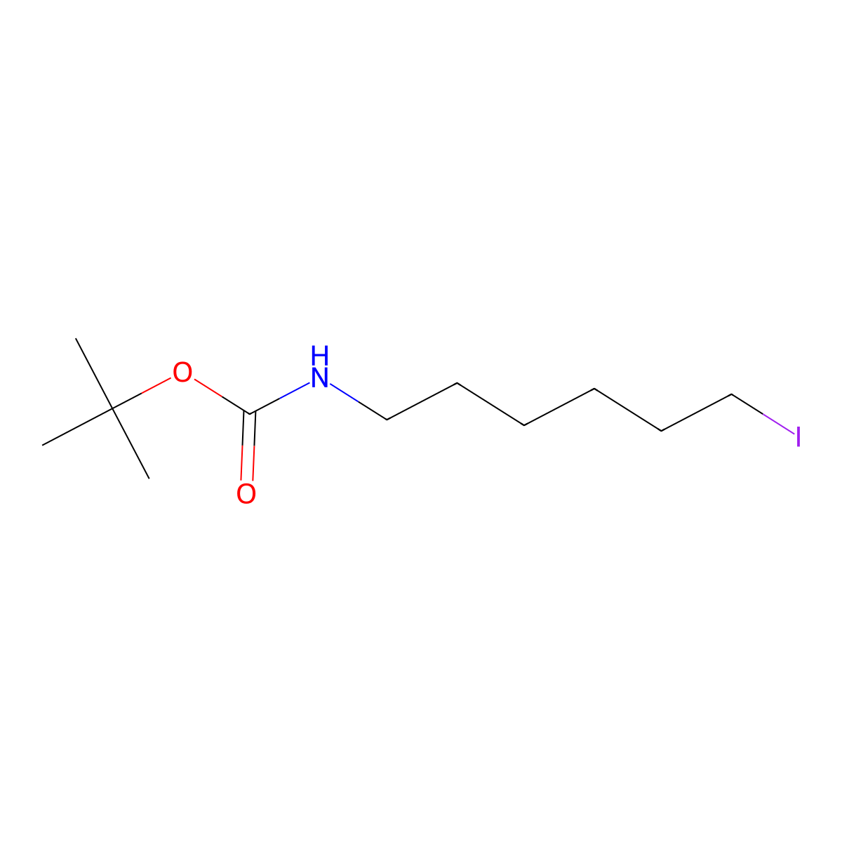 tert-butyl N-(6-iodohexyl)carbamate molecular structure, CAS 172846-36-5