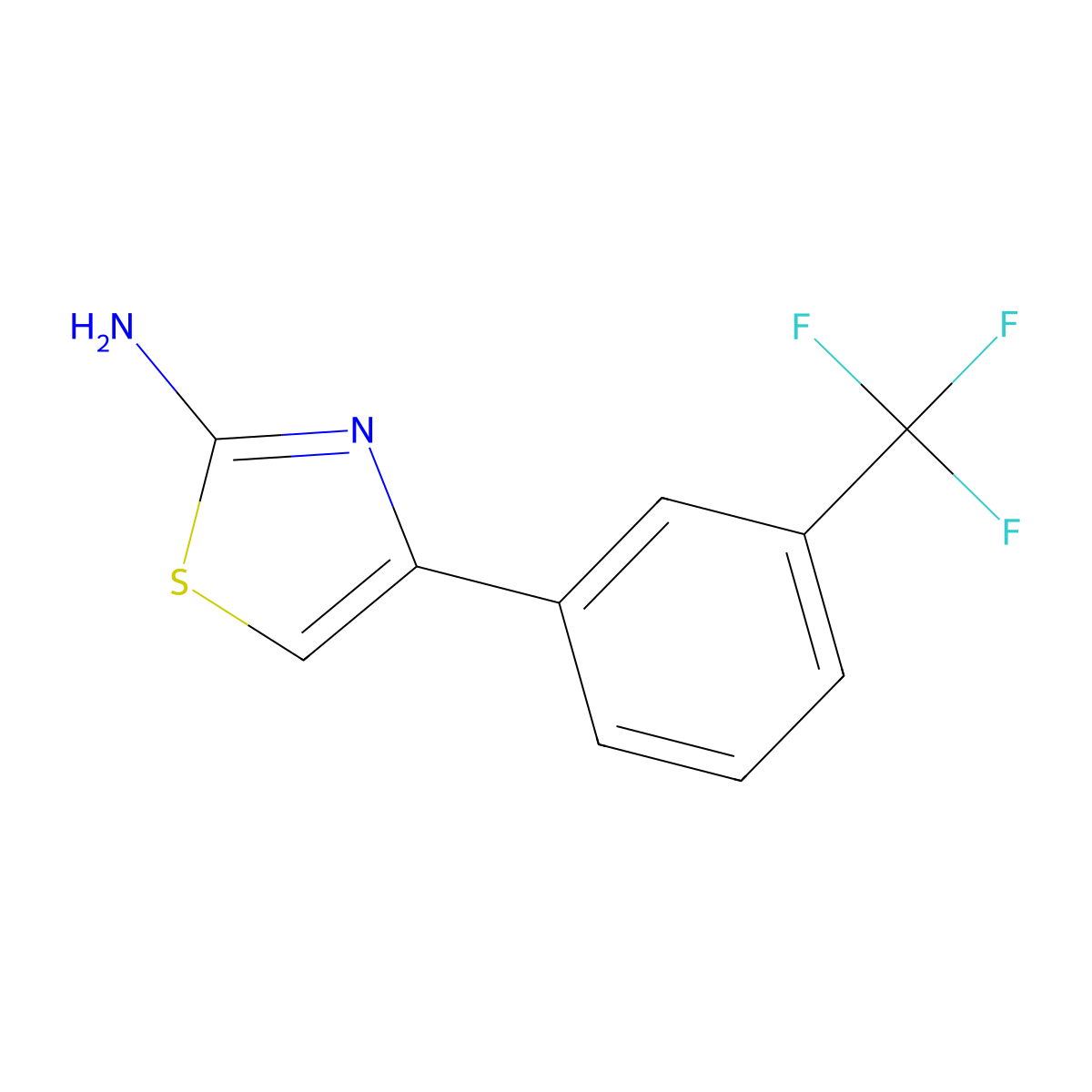4-(3-(Trifluoromethyl)phenyl)-1,3-thiazol-2-amine molecular structure, CAS 172848-41-8