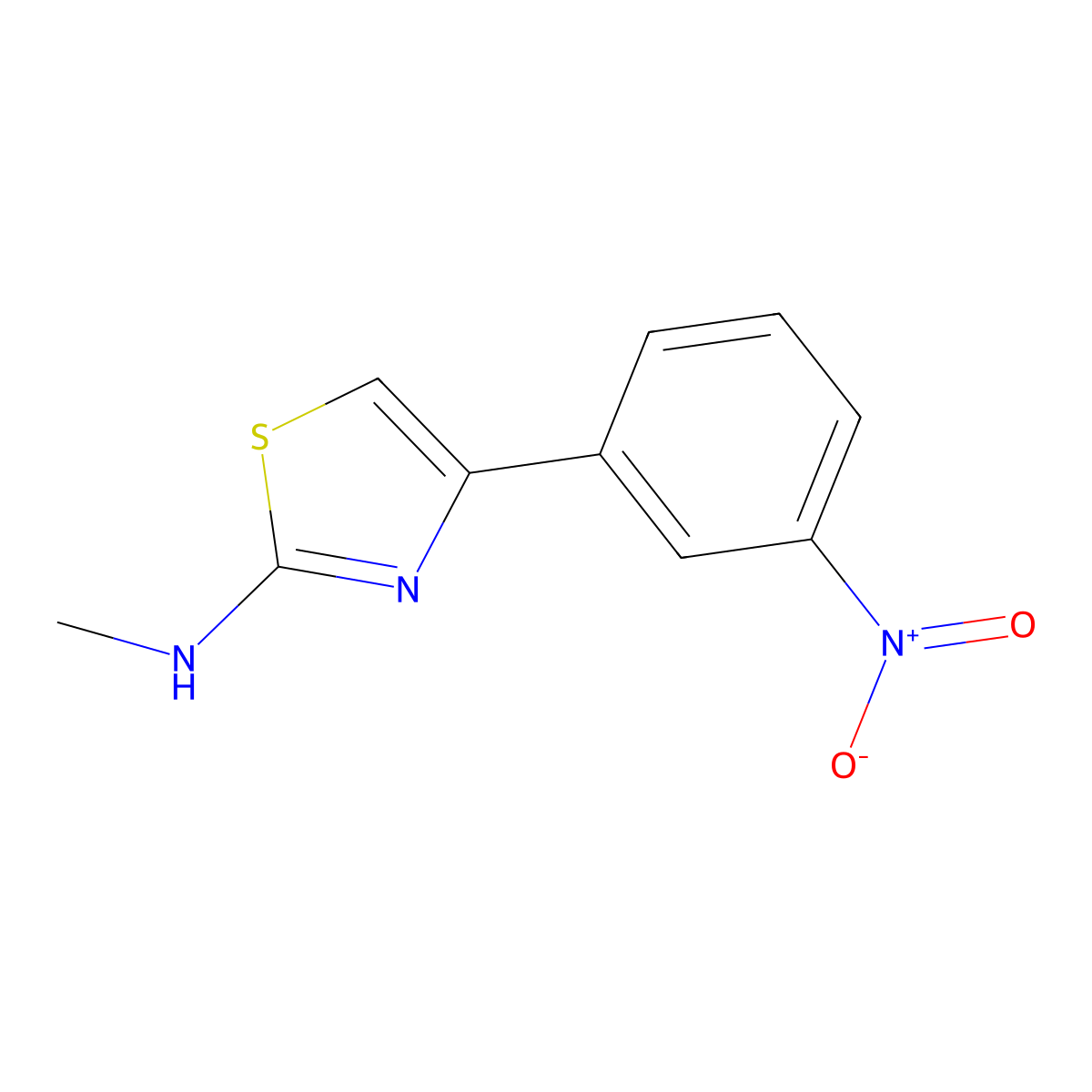 N-methyl-4-(3-nitrophenyl)-1,3-thiazol-2-amine molecular structure, CAS 172848-45-2