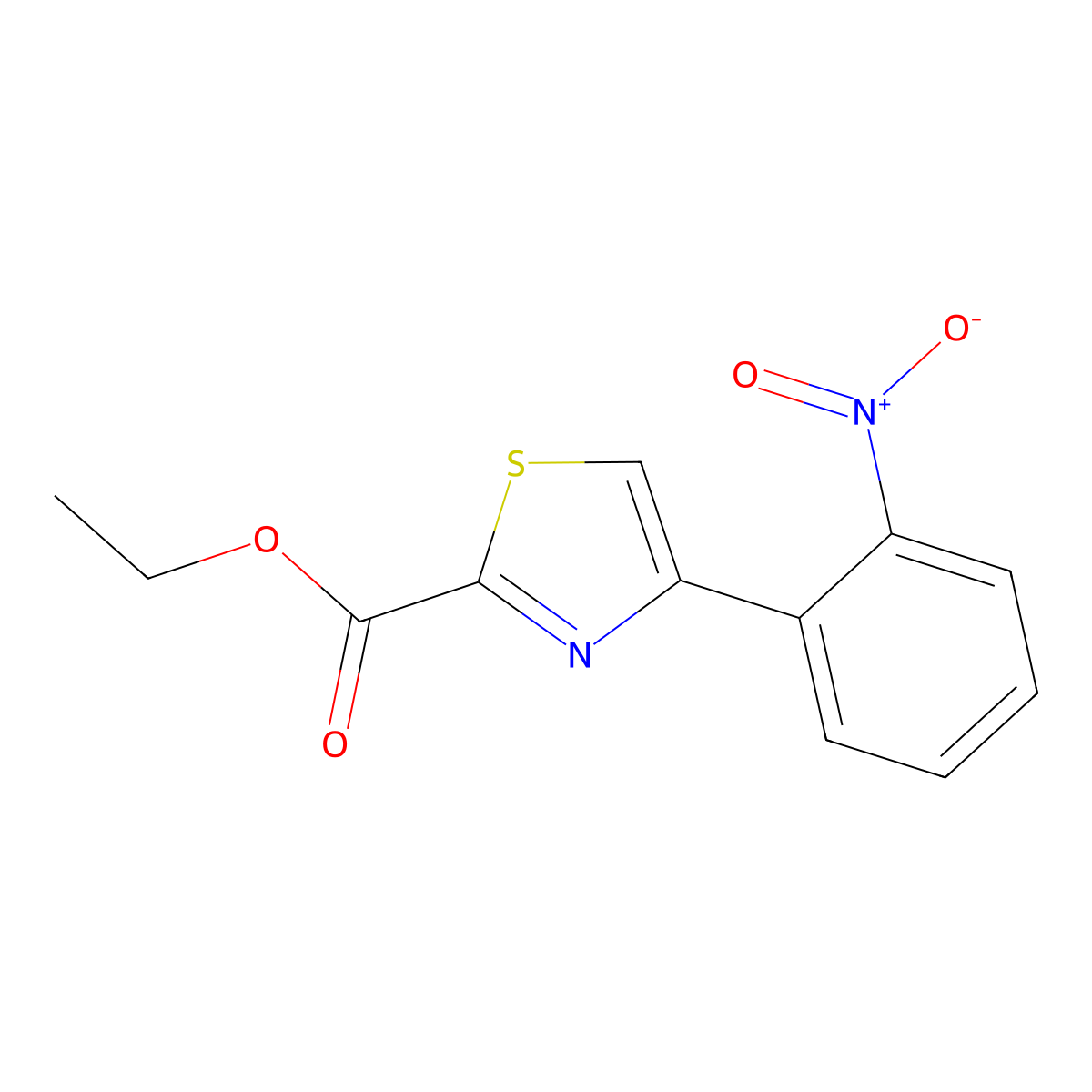 Ethyl 4-(2-nitrophenyl)thiazole-2-carboxylate molecular structure, CAS 172848-60-1