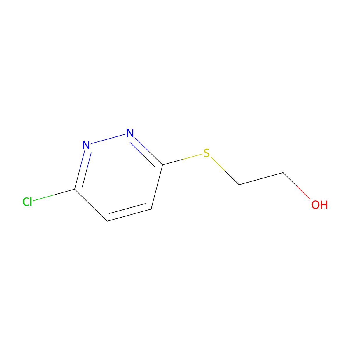 2-[(6-Chloro-3-pyridazinyl)thio]ethanol molecular structure, CAS 17285-06-2