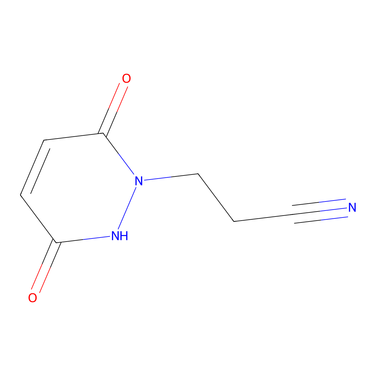 3,6-Dihydro-3,6-dioxo-1(2H)-pyridazinepropanenitrile molecular structure, CAS 17285-16-4