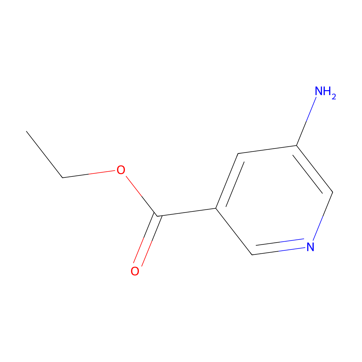 Ethyl 5-aminopyridine-3-carboxylate molecular structure, CAS 17285-76-6