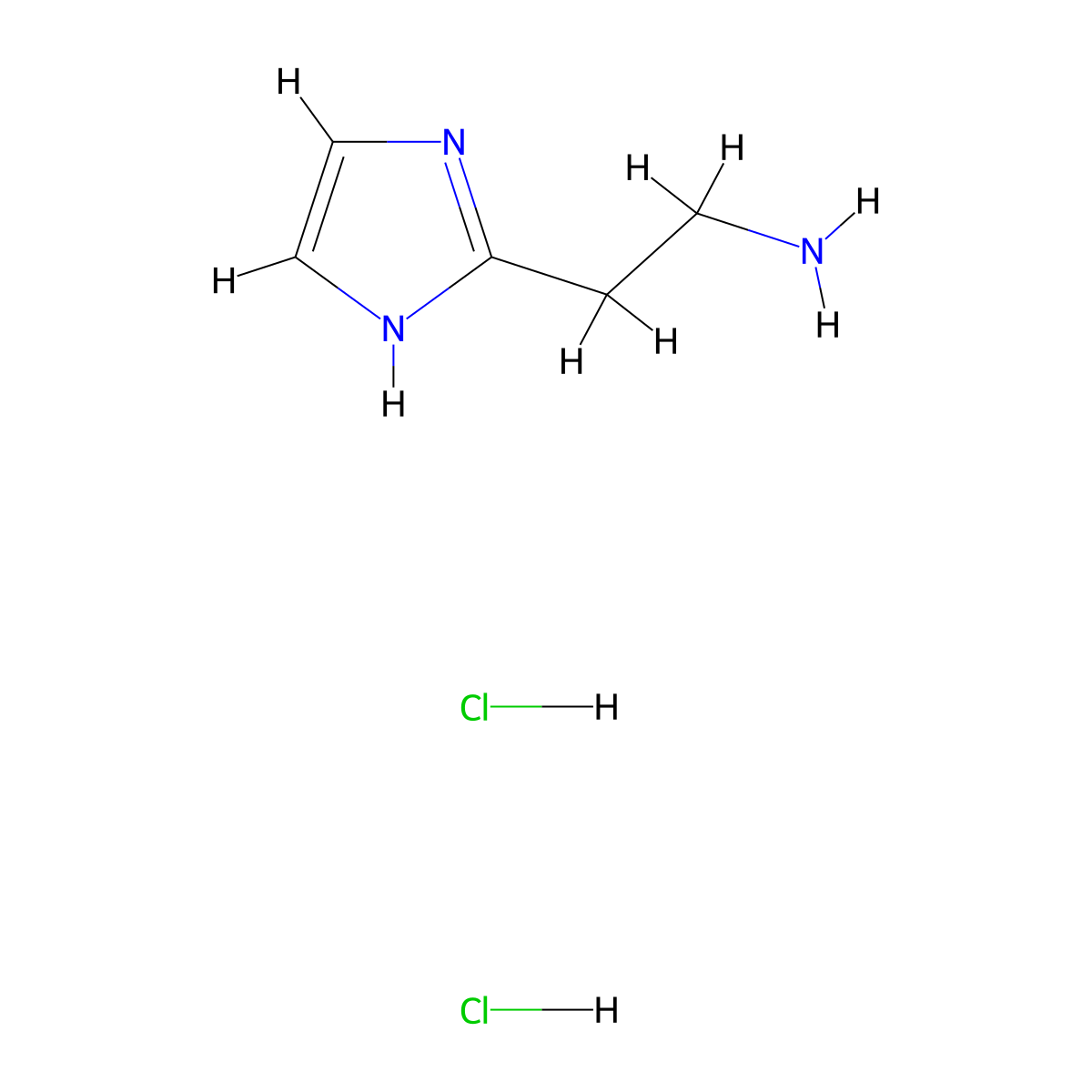 1H-Imidazole-2-ethanamine, dihydrochloride molecular structure, CAS 17286-47-4