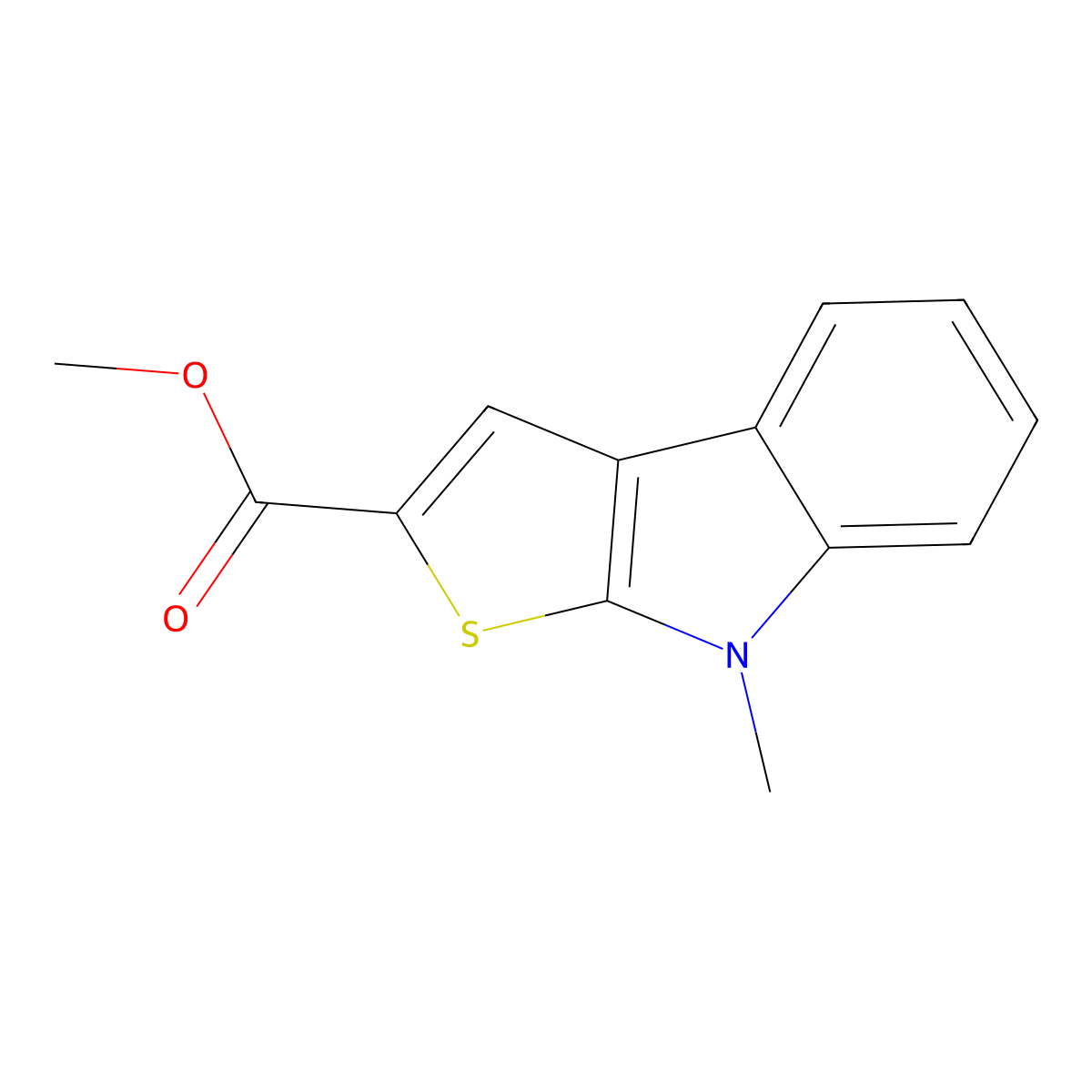 methyl 8-methyl-8H-thieno[2,3-b]indole-2-carboxylate molecular structure, CAS 172869-18-0