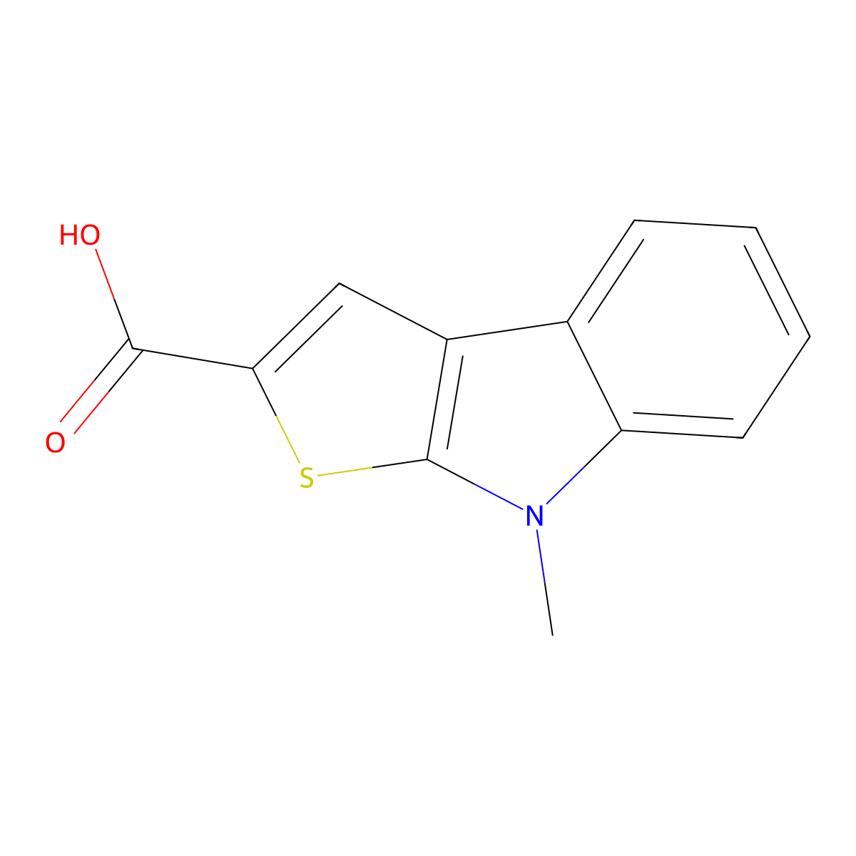 8-methyl-8H-thieno[2,3-b]indole-2-carboxylic acid molecular structure, CAS 172869-21-5