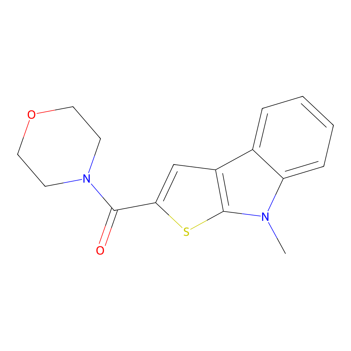 (8-methyl-8H-thieno[2,3-b]indol-2-yl)(morpholino)methanone molecular structure, CAS 172869-39-5