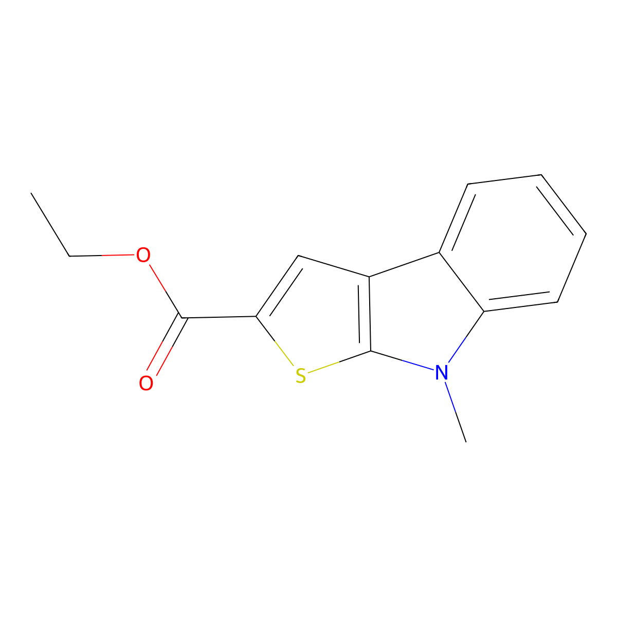 ethyl 8-methyl-8H-thieno[2,3-b]indole-2-carboxylate molecular structure, CAS 172869-48-6