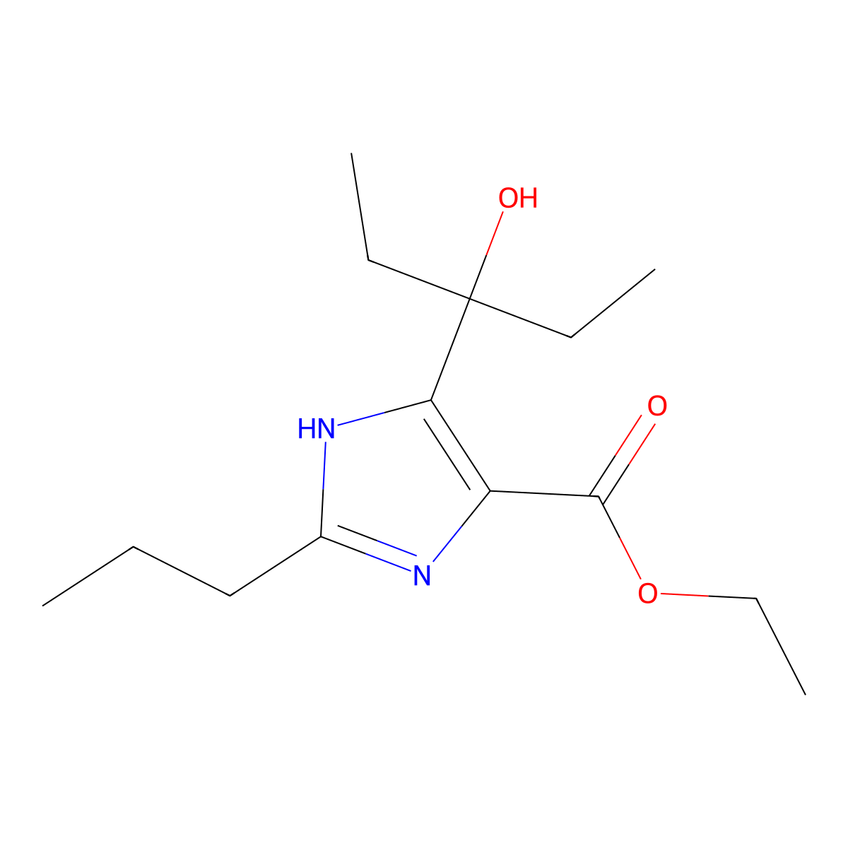 Ethyl 4-(3-hydroxypentan-3-yl)-2-propyl-1H-imidazole-5-carboxylate molecular structure, CAS 172875-50-2